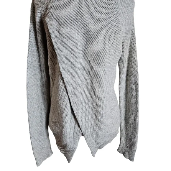 Madewell Province Light Gray Knit Cross-Back Sweater Sz S Crewneck Fall Casual - Picture 8 of 16